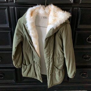 Faux Fur Jacket Army Green